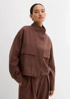 Kurze Übergangsjacke aus Viskose-Mix