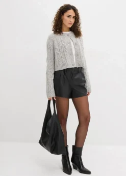 Kurze Lederimitat-Shorts