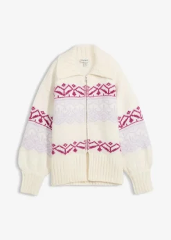 Kurze Norweger-Strickjacke