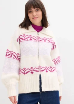 Kurze Norweger-Strickjacke