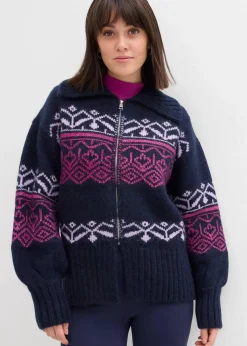 Kurze Norweger-Strickjacke