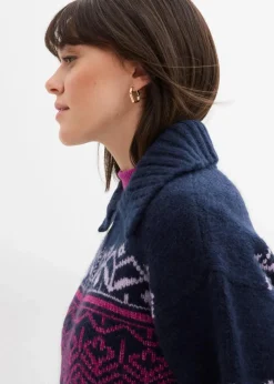 Kurze Norweger-Strickjacke