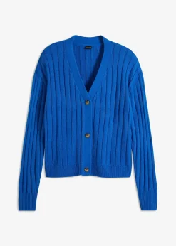 Kurze Ripp-Strickjacke