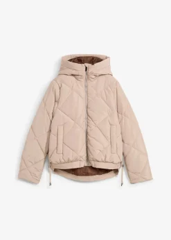 Kurze Steppjacke mit Futter in Kontrastfarbe