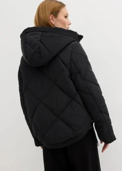 Kurze Steppjacke mit Futter in Kontrastfarbe