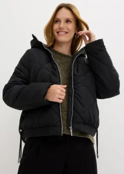 Kurze Steppjacke mit Futter in Kontrastfarbe
