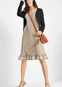 Kurze Strickjacke mit Viskose