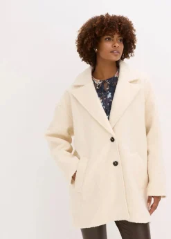 Kurzer Bouclé-Mantel, oversized