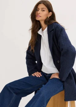 Kurzer Bouclé-Mantel, oversized