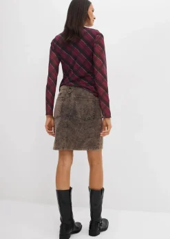 Kurzer Cordrock in Washed-Optik