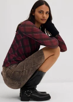 Kurzer Cordrock in Washed-Optik