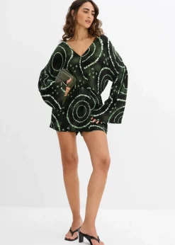 Kurzer Jumpsuit aus fließender Viskose