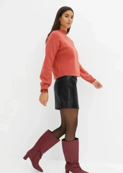 Kurzer Lederimitat-Rock