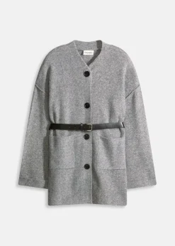 Kurzer Strick-Mantel mit Gürtel