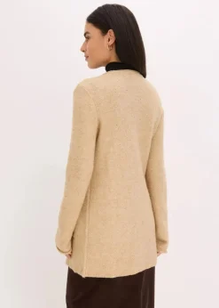 Kurzer Strickmantel mit Pailetten und Glanzgarn