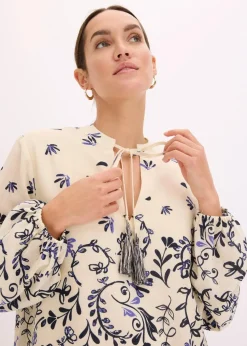 Kurzes Boho-Kleid im Leinen-Look