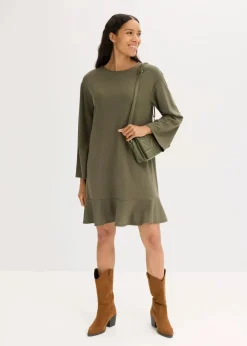 Kurzes Kleid mit Volant aus Punto di Roma