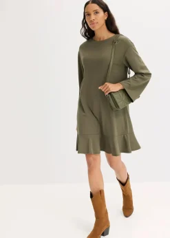 Kurzes Kleid mit Volant aus Punto di Roma