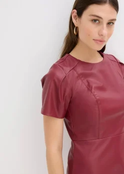 Kurzes Lederimitat-Kleid