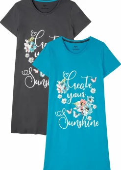 Kurzes Nachthemd aus reiner Baumwolle (2er Pack)