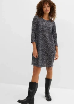 Kurzes Shirtkleid in Strickoptik