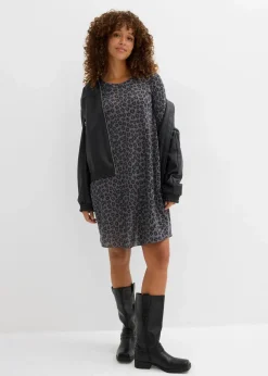 Kurzes Shirtkleid in Strickoptik