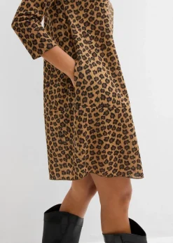 Kurzes Shirtkleid in Strickoptik