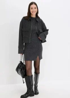 Kurzes Strickkleid mit Wollanteil