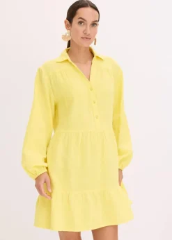 Kurzes Stufen-Kleid aus Musselin