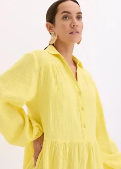 Kurzes Stufen-Kleid aus Musselin