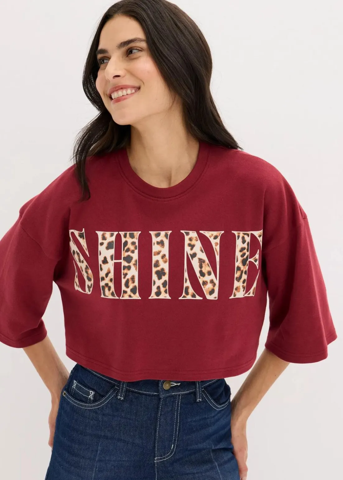 Kurzes T-Shirt aus reiner Bio-Baumwolle