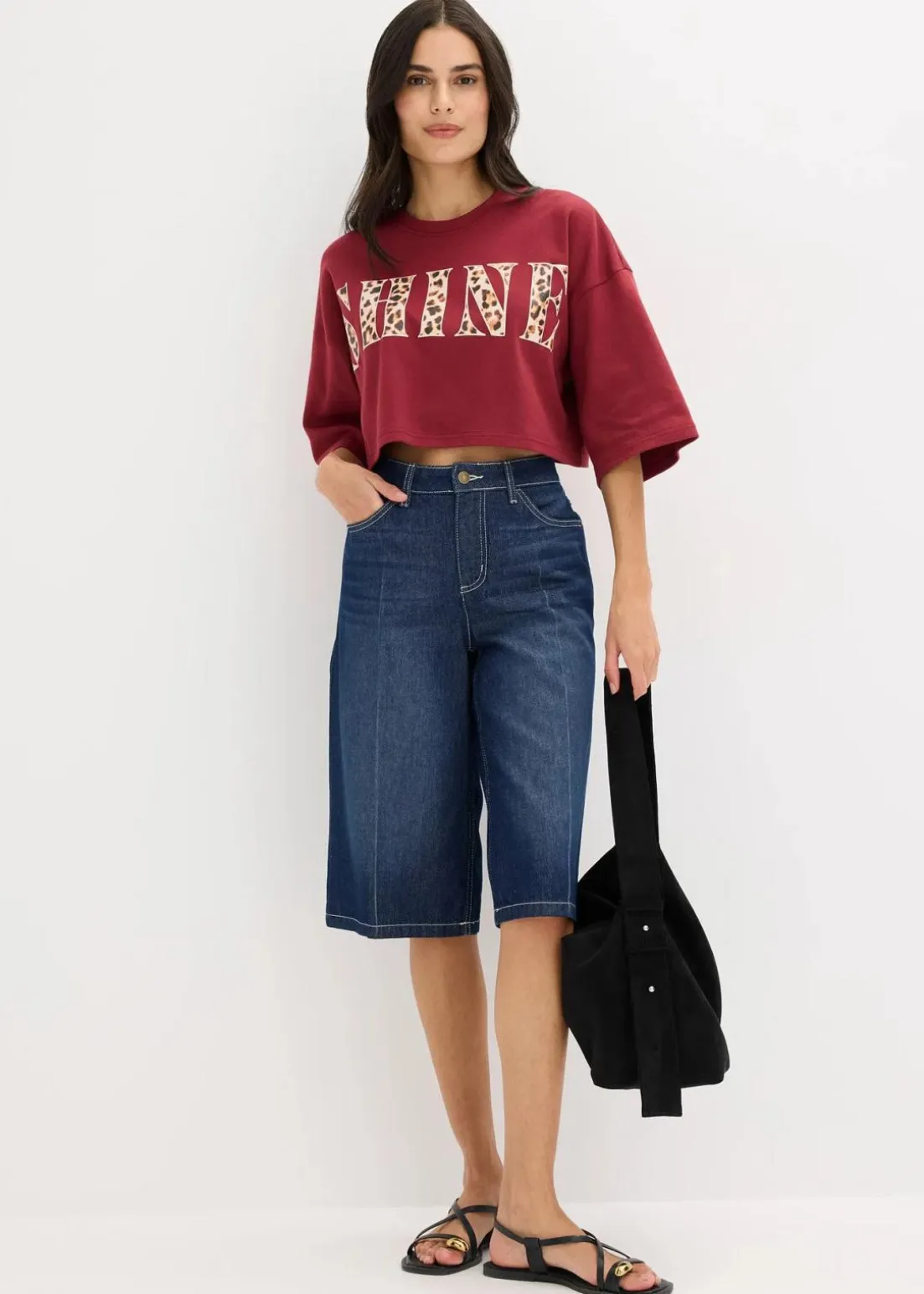 Kurzes T-Shirt aus reiner Bio-Baumwolle