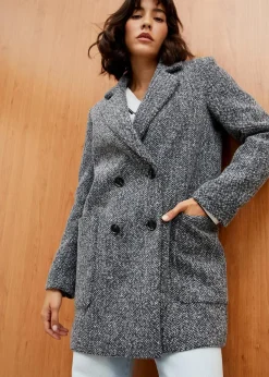 Kurzmantel in Wolloptik