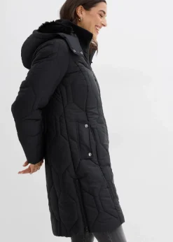 Kurzmantel mit Diamant- Steppung und seitlichen Zippern