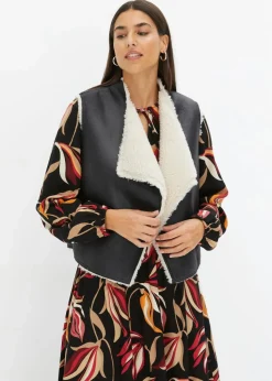 Lammfellimitat-Weste