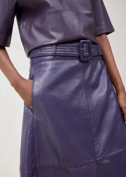 Lammnappa-Lederrock mit Gürtel (2-tlg.-Set)