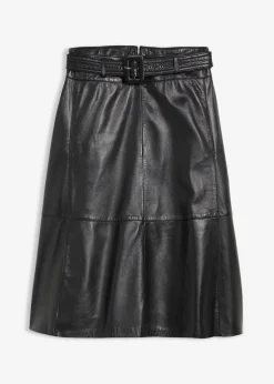 Lammnappa-Lederrock mit Gürtel (2-tlg.-Set)