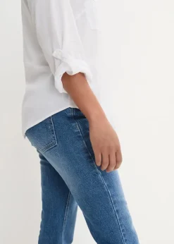 Langarm Bluse mit V-Ausschnitt aus fließender Viskose