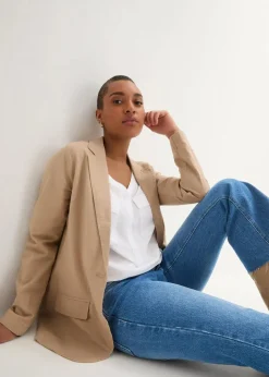 Langarm Bluse mit V-Ausschnitt aus fließender Viskose