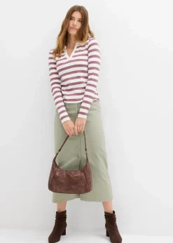 Langarm-Poloshirt aus Rippe