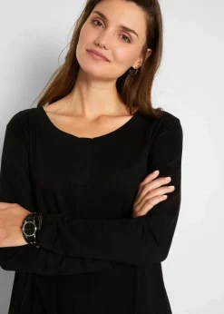 Langarmshirt aus Baumwoll-Viskose-Mix