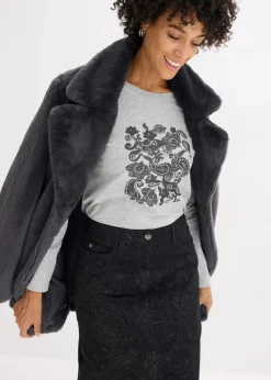 Langarmshirt aus Bio-Baumwolle mit dekorativem Print