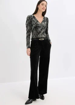 Langarmshirt aus Dévoré-Samt