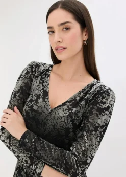 Langarmshirt aus Dévoré-Samt