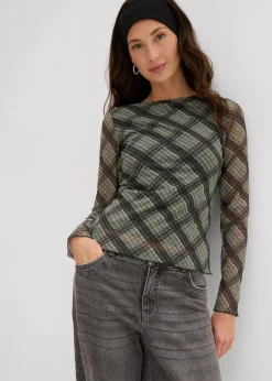 Langarmshirt aus feinem Mesh