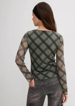 Langarmshirt aus feinem Mesh