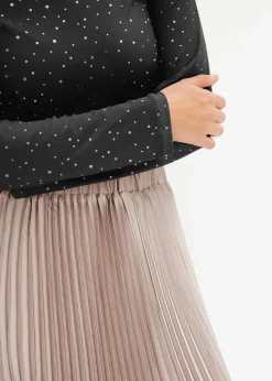 Langarmshirt aus Glitzer-Mesh