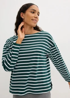 Langarmshirt aus reiner Bio-Baumwolle, (2er Pack)