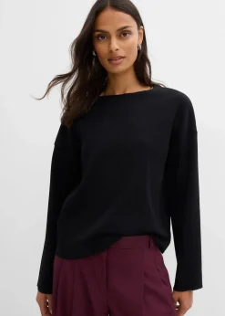 Langarmshirt aus Rippware