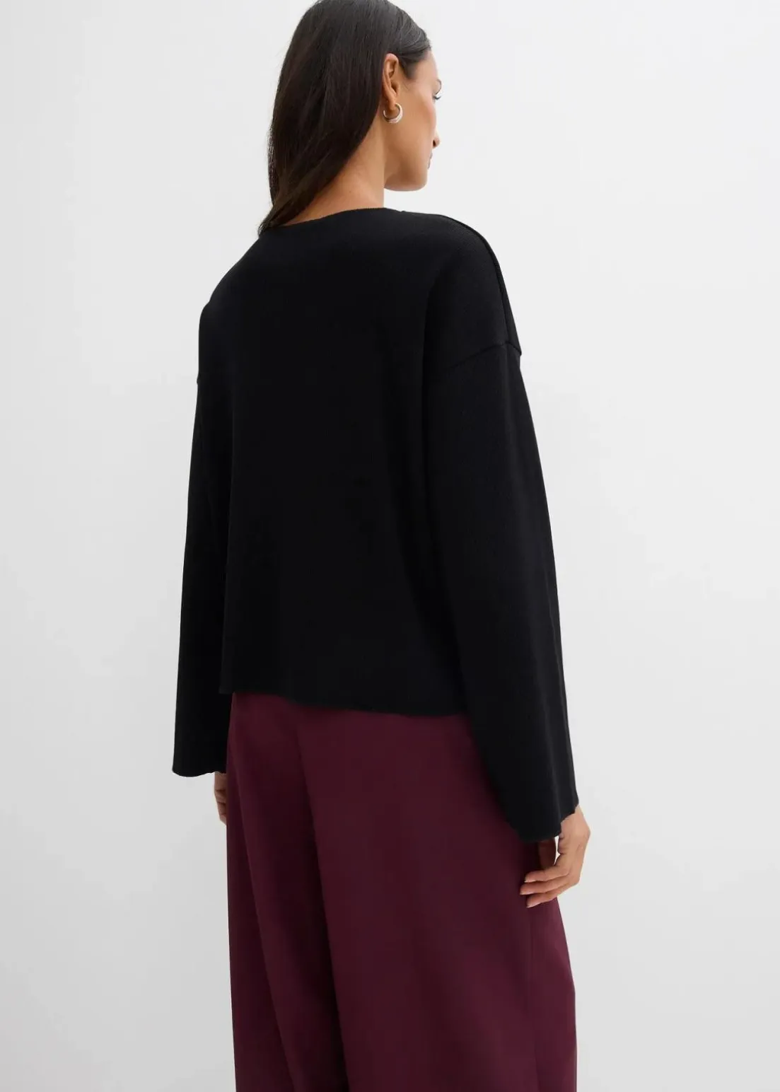 Langarmshirt aus Rippware